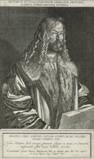 Portret van Albrecht Dürer door Lukas Kilian